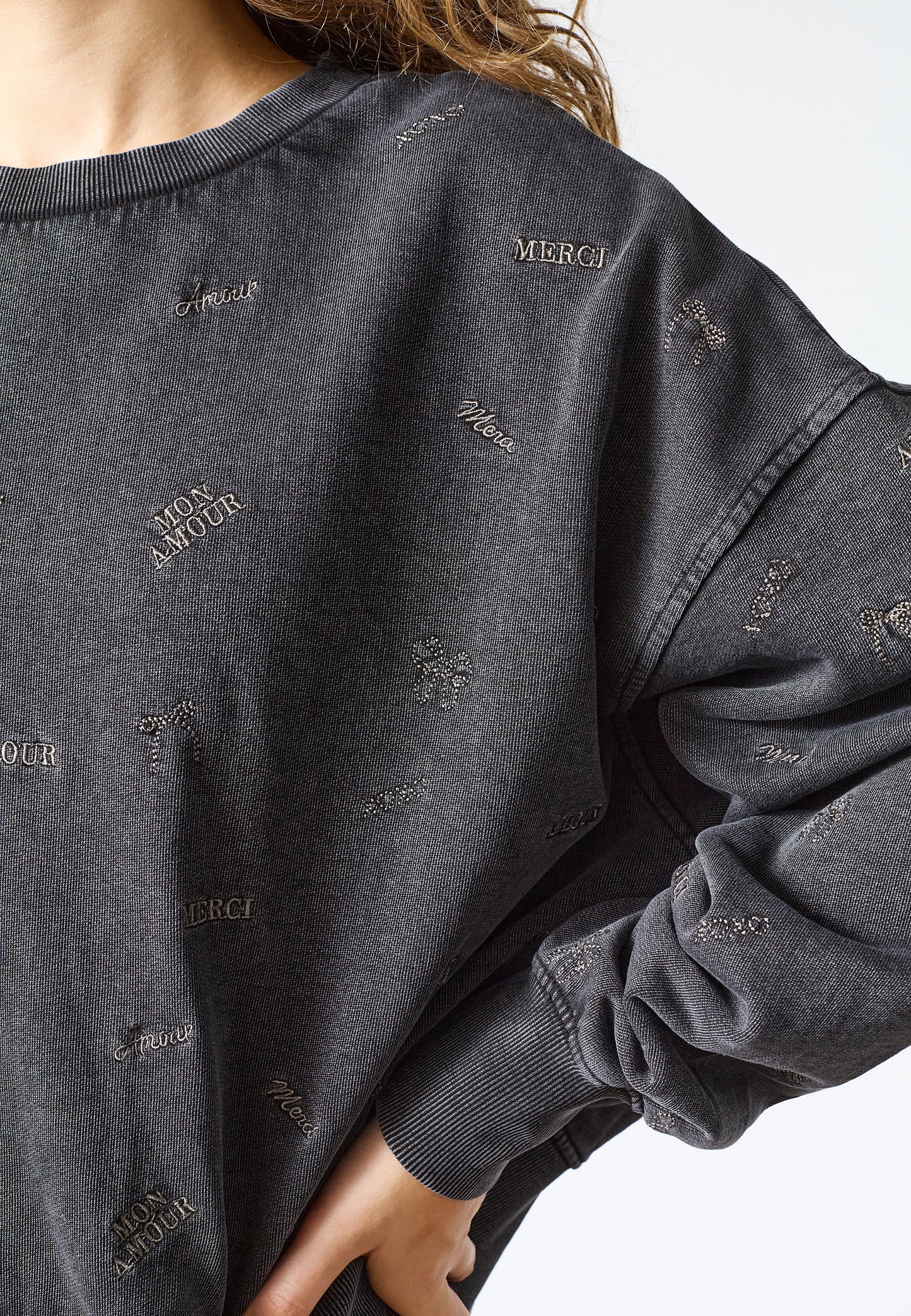 SP HIKE-SW12- Sweat m/fine detaljer - grey wash