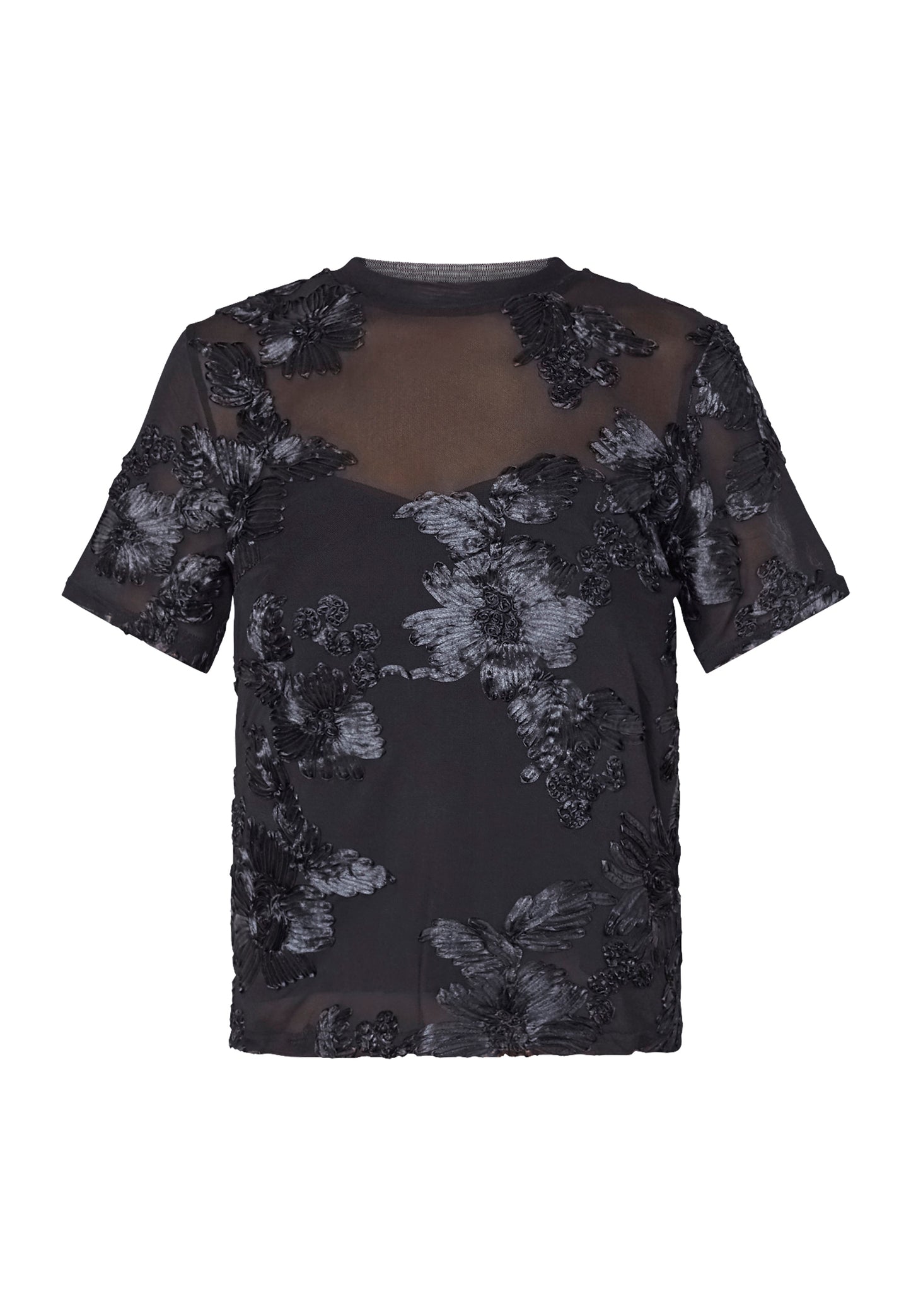 SP SIS-TEE bluse m/fineste detaljer  - sort