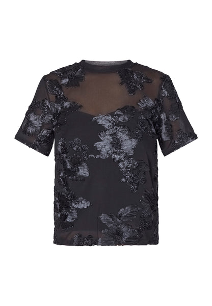SP SIS-TEE bluse m/fineste detaljer  - sort