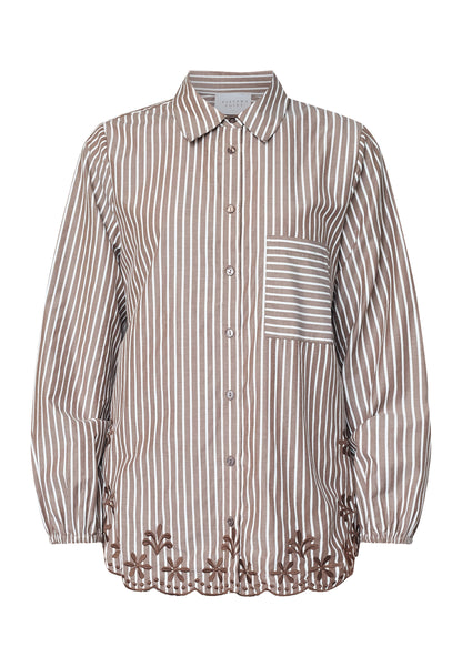 SP ISTEA-SH4 skjorte stribet - brown/cream