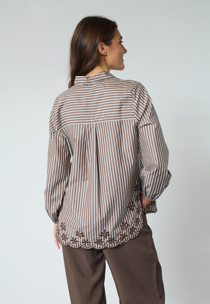 SP ISTEA-SH4 skjorte stribet - brown/cream