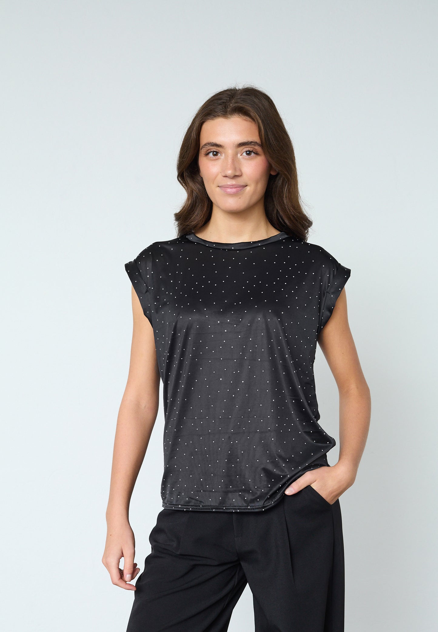 SP LOW-408 bluse - black glitter