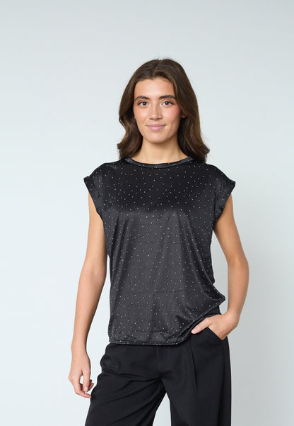 SP LOW-408 bluse - black glitter