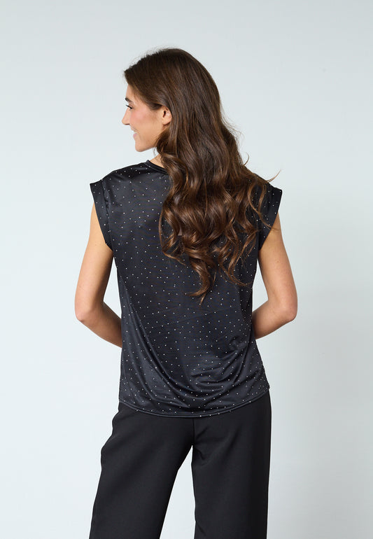 SP LOW-408 bluse - black glitter