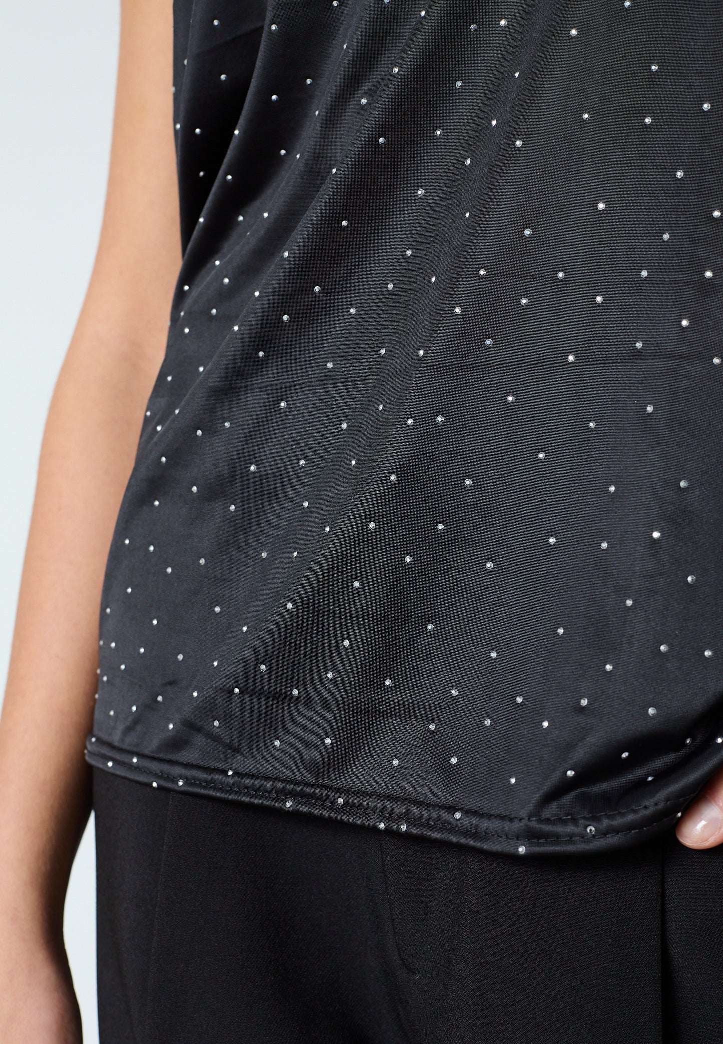 SP LOW-408 bluse - black glitter