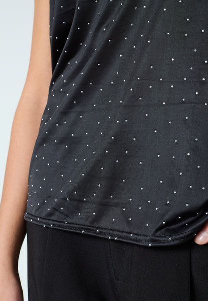 SP LOW-408 bluse - black glitter