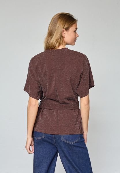SP GELIA-Top - Chocolate/silver m/fin spænde