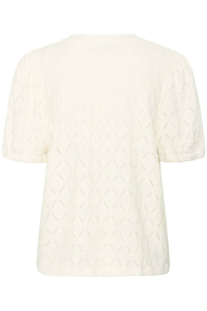 KA Tine Lace blouse - hvid m/korte ærmer