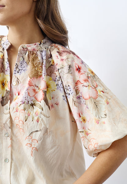 SP ELICE-SS bluse m/smukt blomster mønster