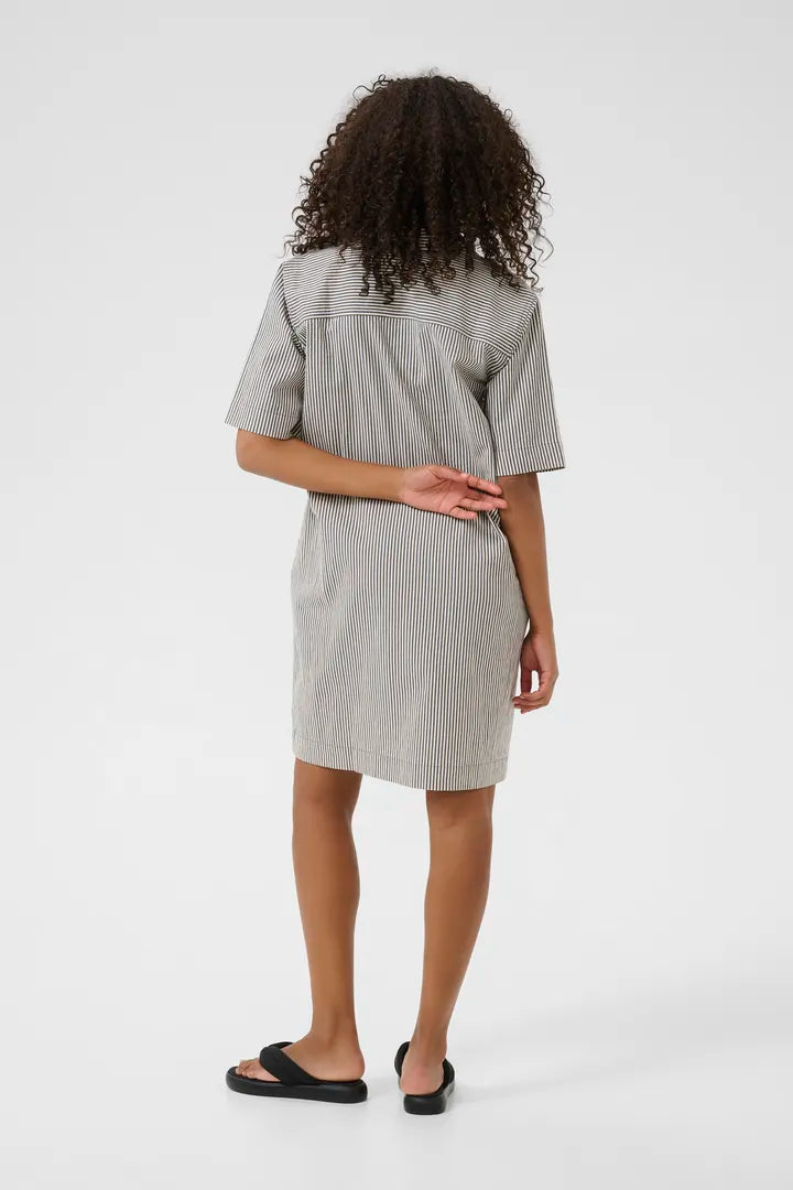 KA Naya striped dress - marine/hvid