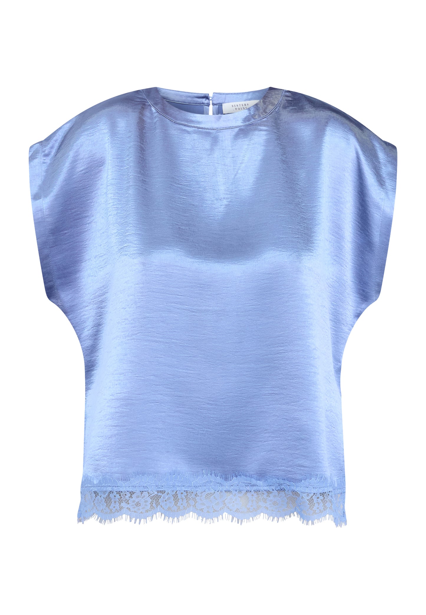 SP Gewo-SS bluse i satin - mid blue