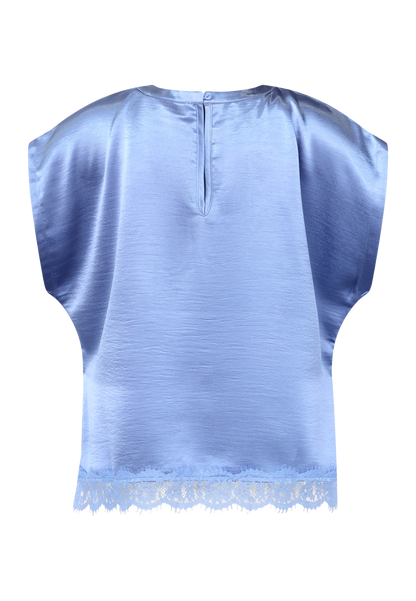 SP Gewo-SS bluse i satin - mid blue