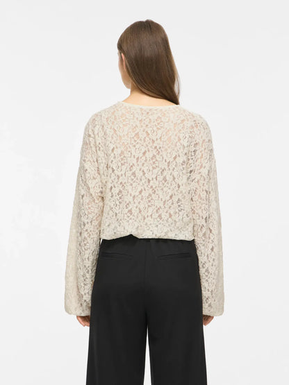 VL VIALDEIA O-NECK L/S Bluse - birch