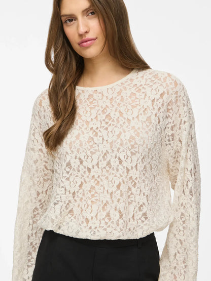 VL VIALDEIA O-NECK L/S Bluse - birch