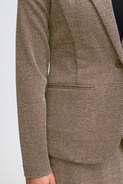 IC Kate Jacquard blazer - java/almond milk