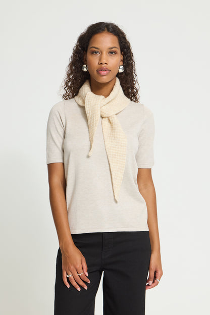 IC FOLTHEA SCARF - Oatmeal råhvid