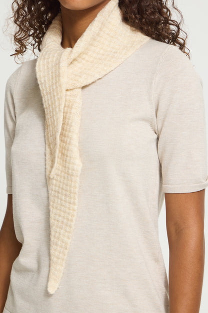 IC FOLTHEA SCARF - Oatmeal råhvid