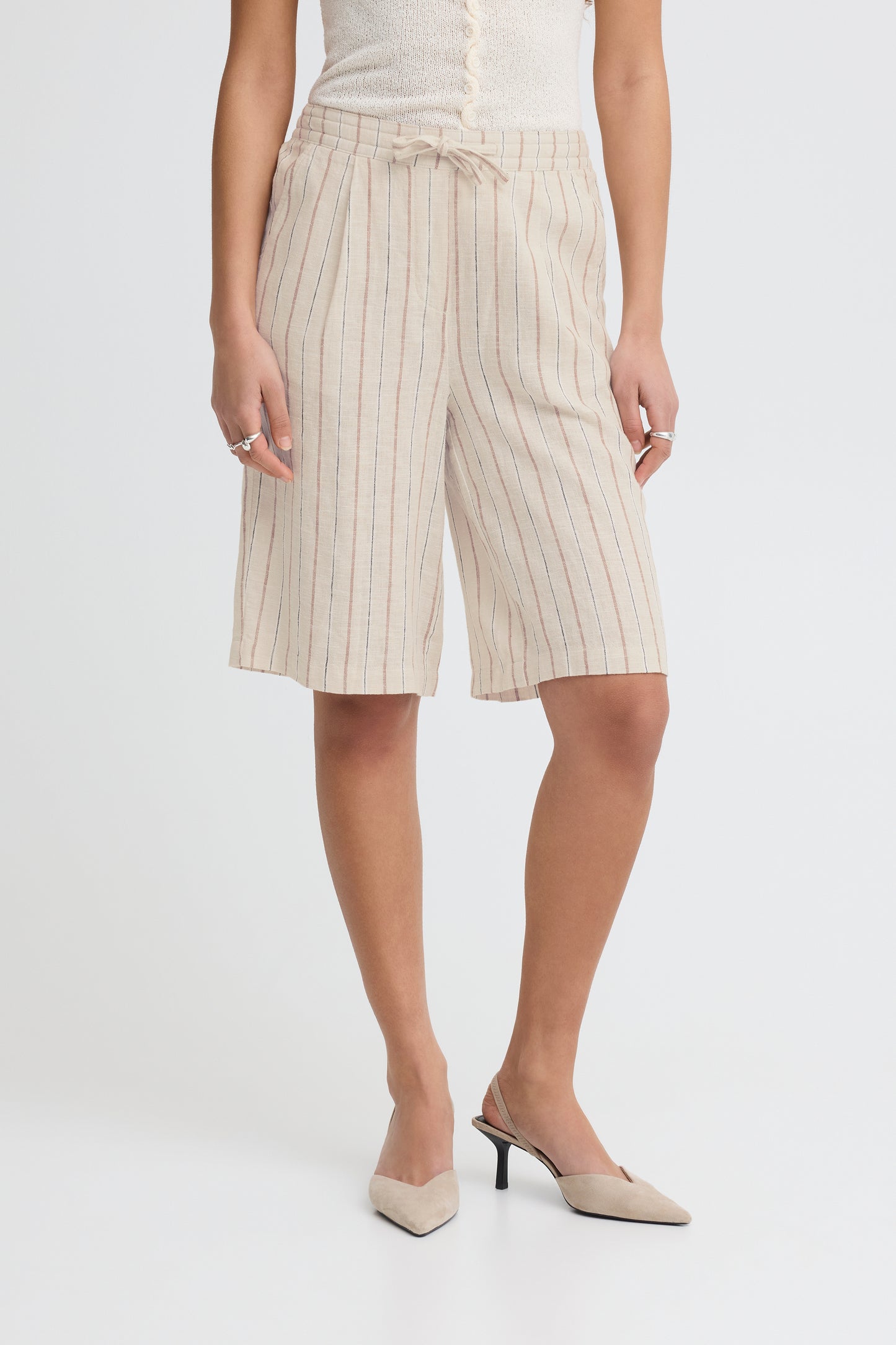 IC LINNO SHO2 - Shorts - strib hør