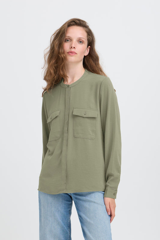 IC Soffie shirt - mulled basil støvet grøn
