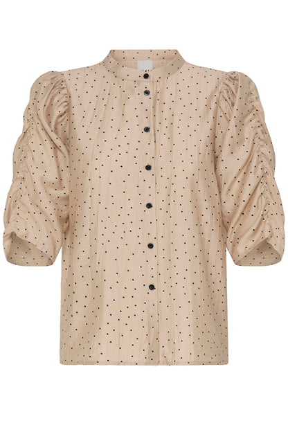 IC Caroline shirt - beige m/sorte dots