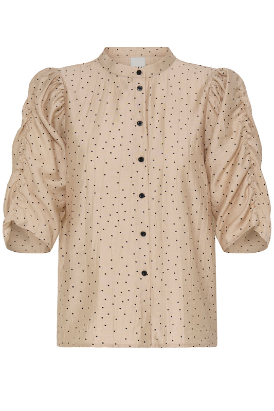 IC Caroline shirt - beige m/sorte dots