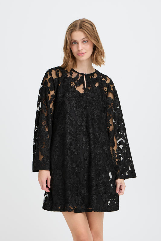 IC Lineo Dress - sort m/blonder