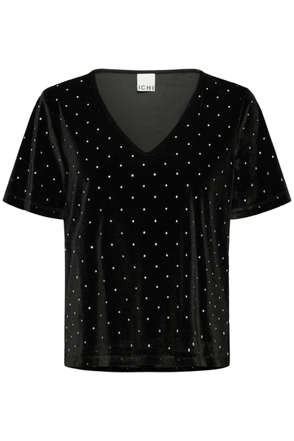 IC Darla bluse - sort m/simili sten