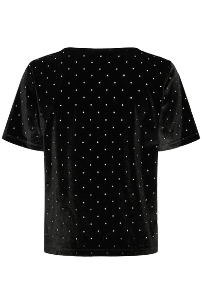 IC Darla bluse - sort m/simili sten