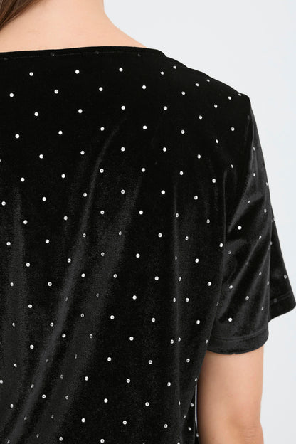 IC Darla bluse - sort m/simili sten