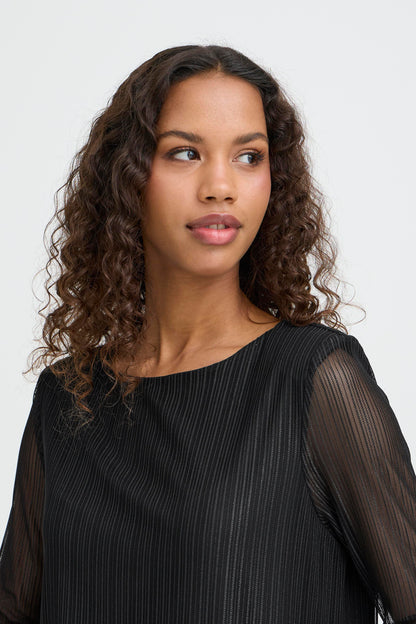 IC Laccy dress - sort shine m/mesh