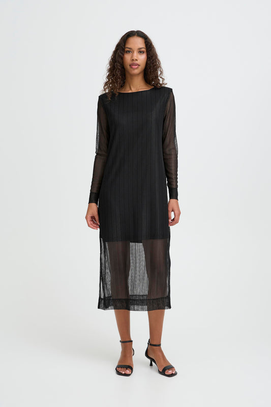 IC Laccy dress - sort shine m/mesh