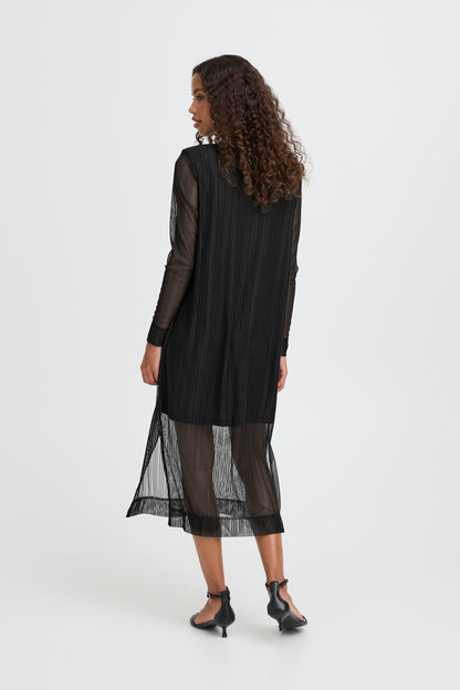 IC Laccy dress - sort shine m/mesh