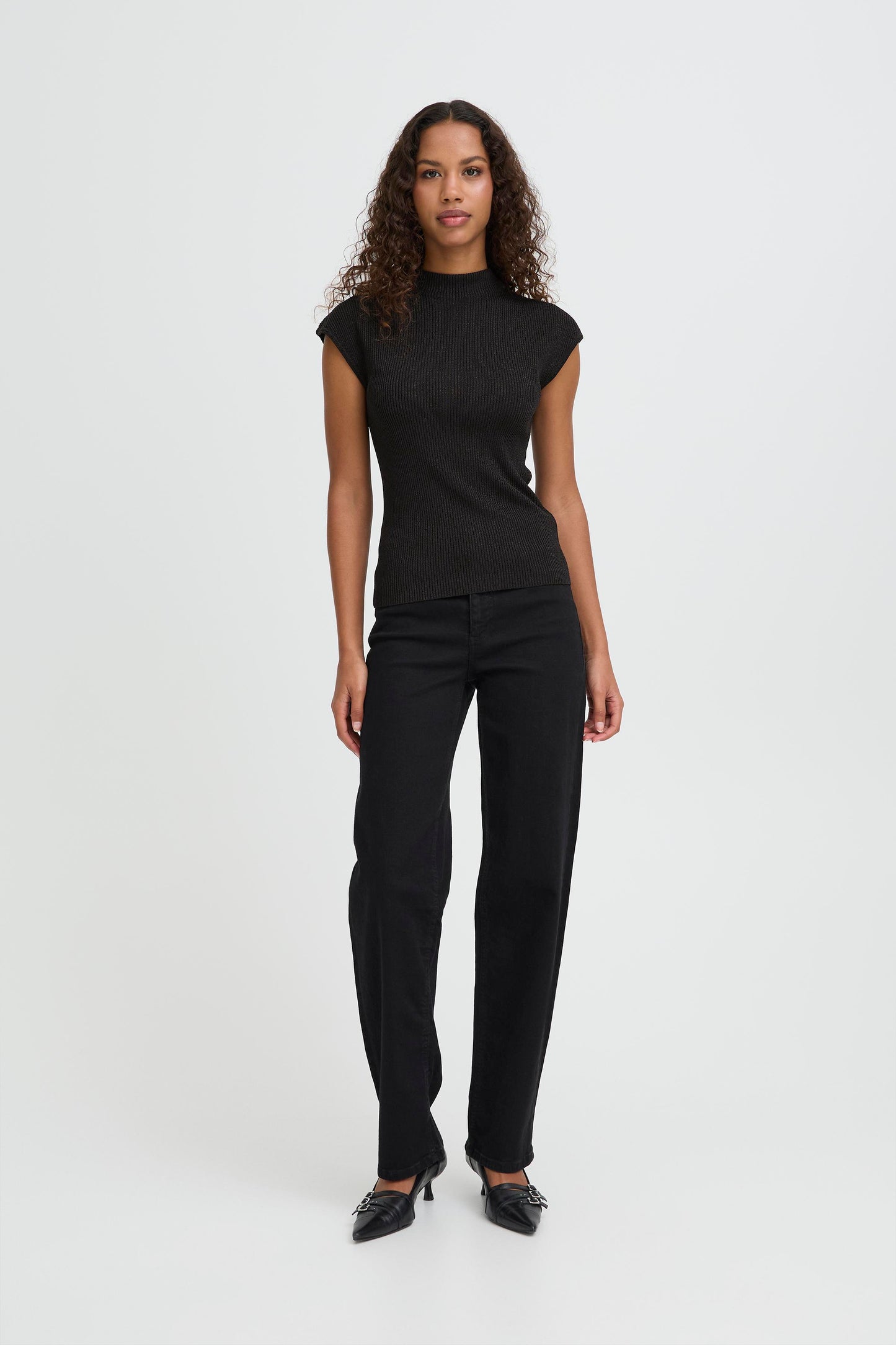 IC Cody Top vest - sort glimmer strik