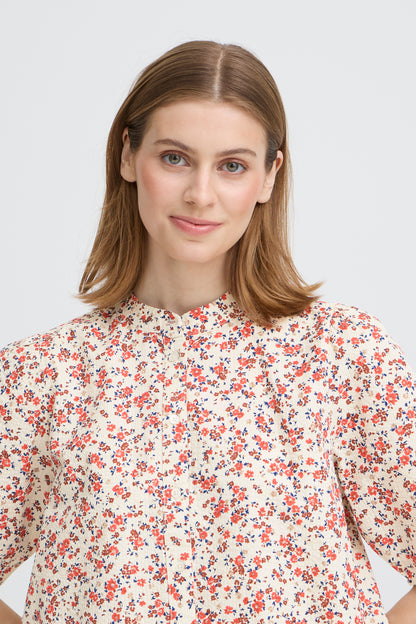 IC Qwina shirt - Teaberry lys rød mønster