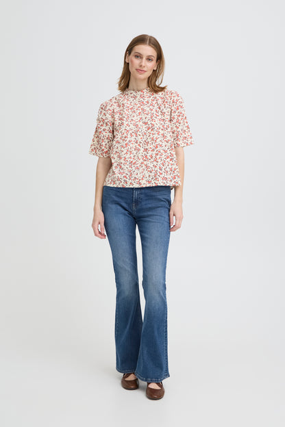 IC Qwina shirt - Teaberry lys rød mønster