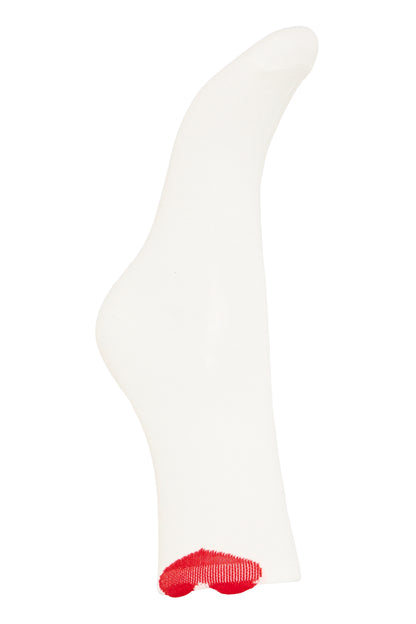 IC Socks hvid m/rød detalje