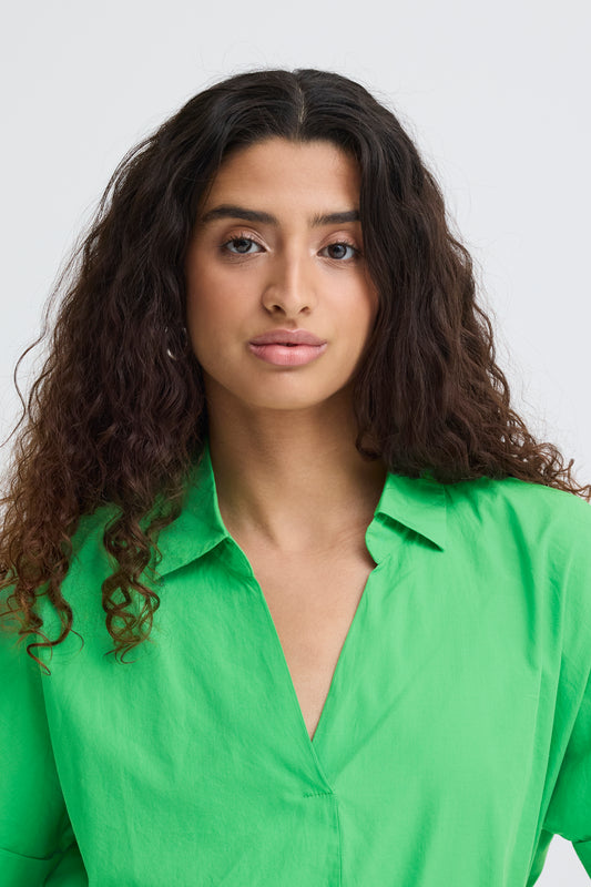 IC HMANA Shirt - m/elastik detalje i ryg - grøn