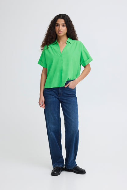 IC HMANA Shirt - m/elastik detalje i ryg - grøn