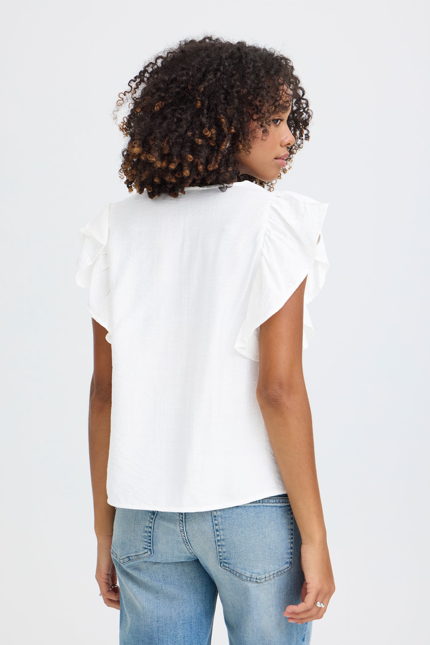 IC HETTA bluse top m/fine ærmer - hvid