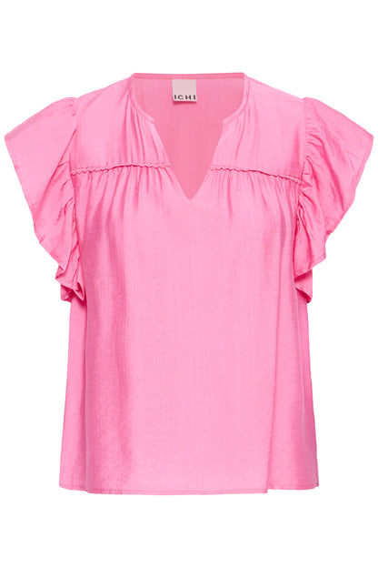 IC HETTA bluse top m/fine ærmer - pink
