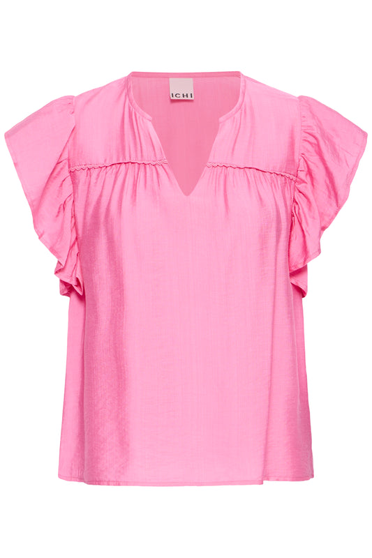IC HETTA bluse top m/fine ærmer - pink