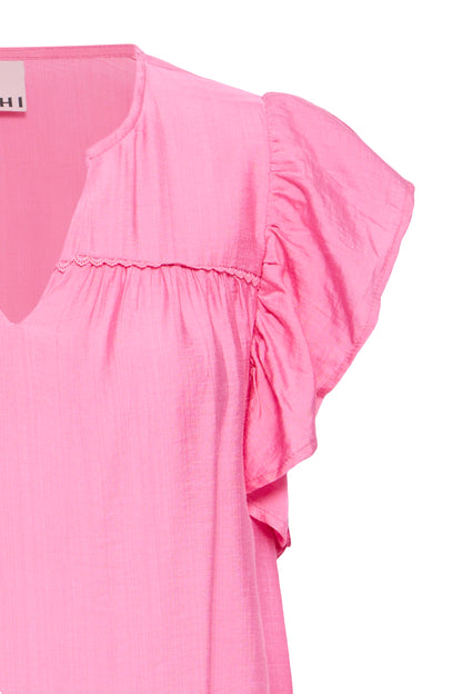 IC HETTA bluse top m/fine ærmer - pink