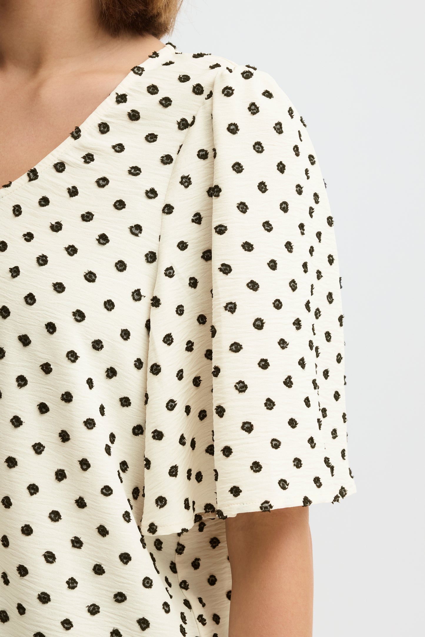 IC ZABBY bluse - hvid m/sort graphic