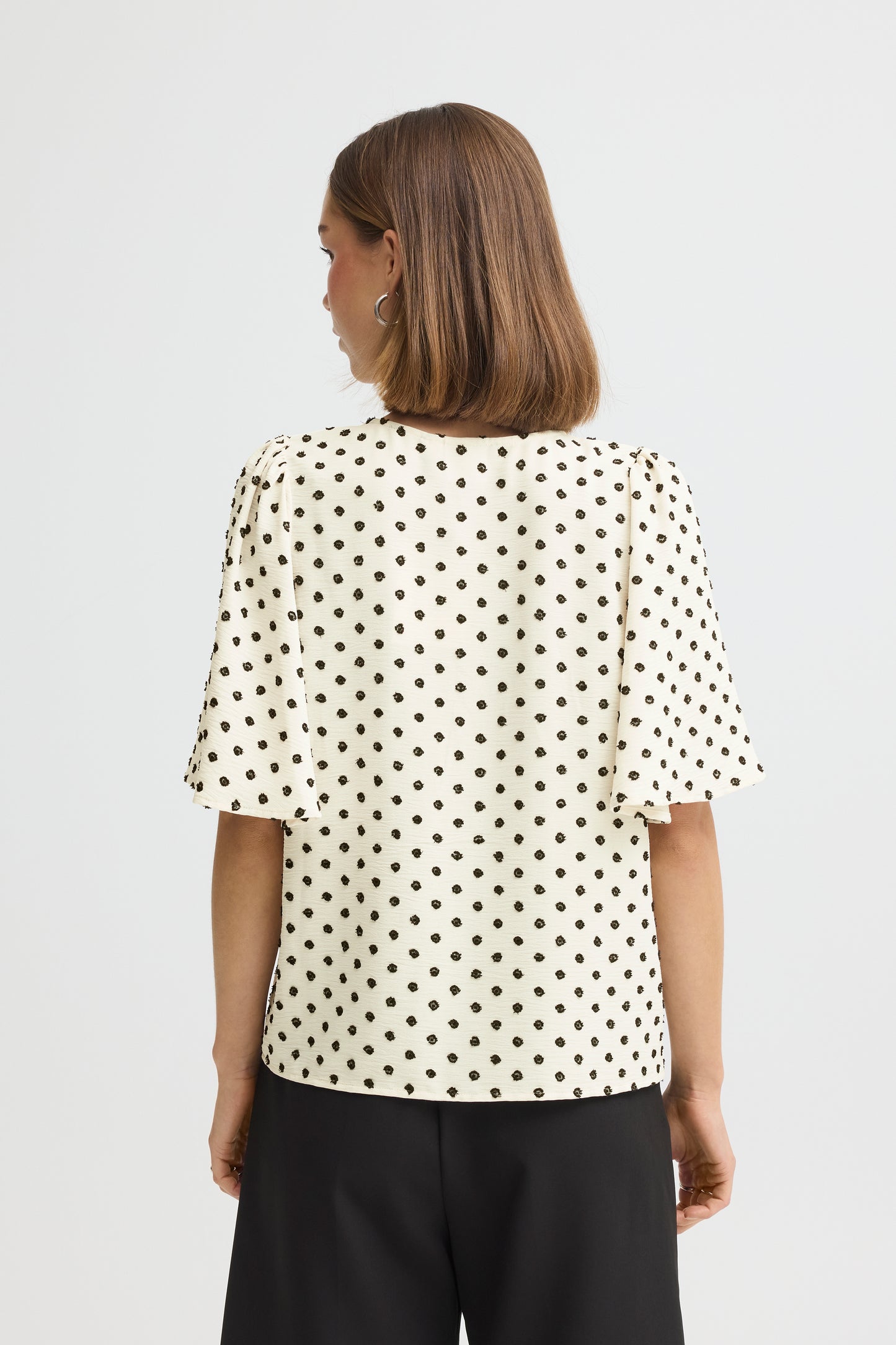 IC ZABBY bluse - hvid m/sort graphic