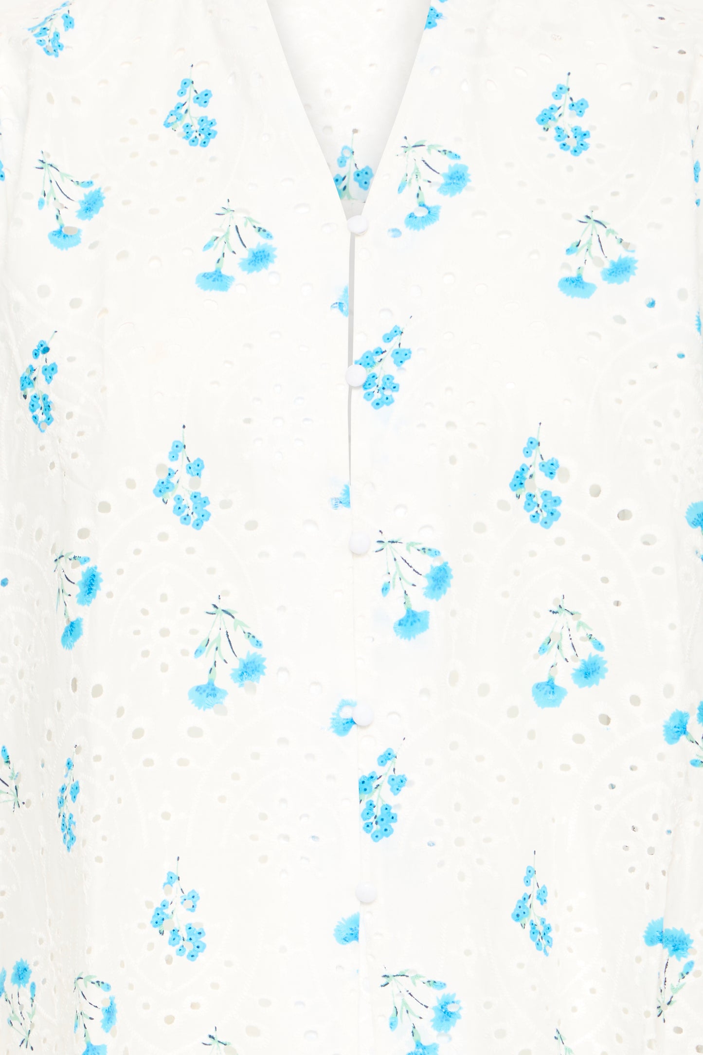 IC JUDITE bluse m/blåt mønster - hvid