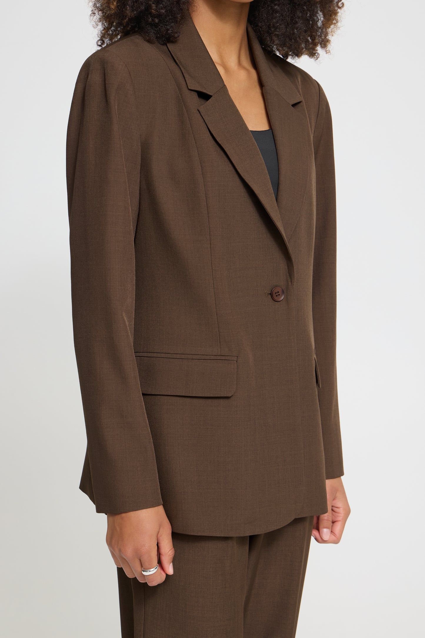 IC FAVA LONG BLAZER - brun