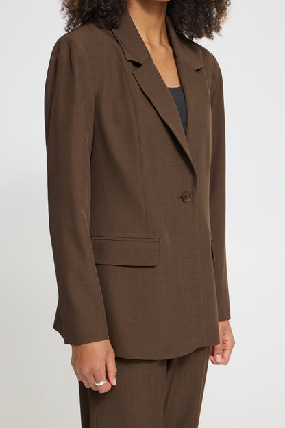 IC FAVA LONG BLAZER - brun