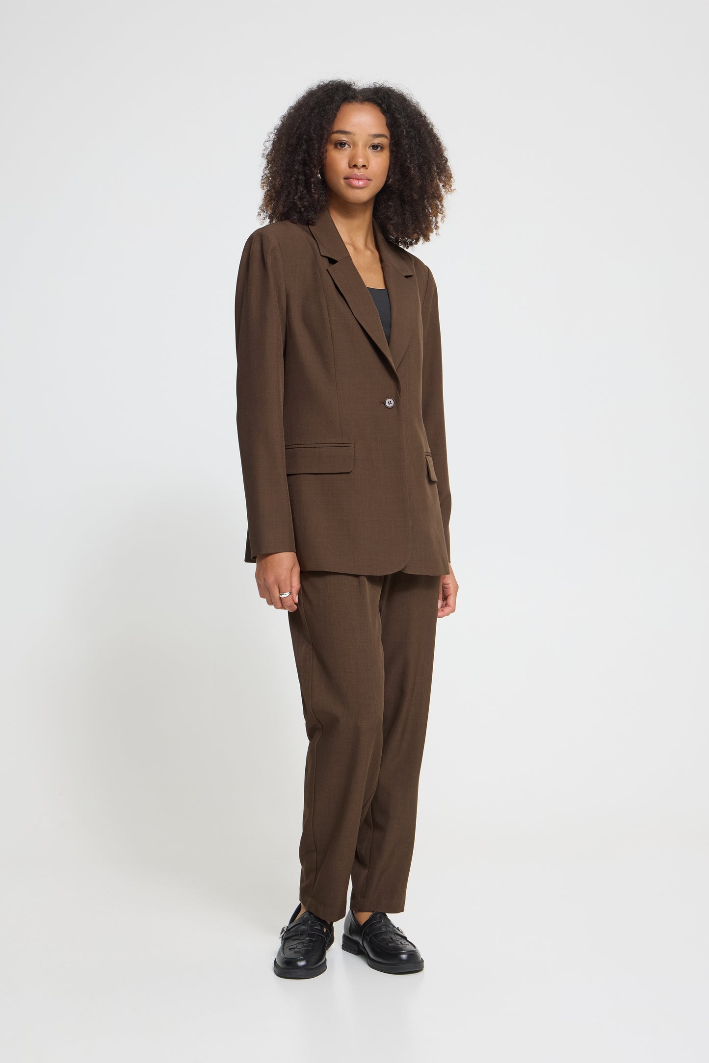 IC FAVA LONG BLAZER - brun