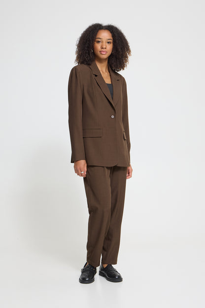 IC FAVA LONG BLAZER - brun