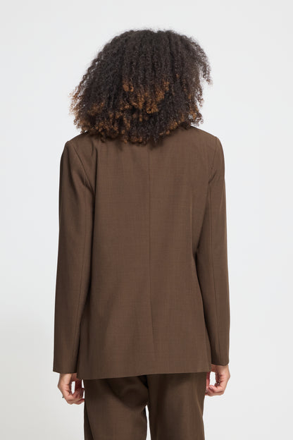 IC FAVA LONG BLAZER - brun